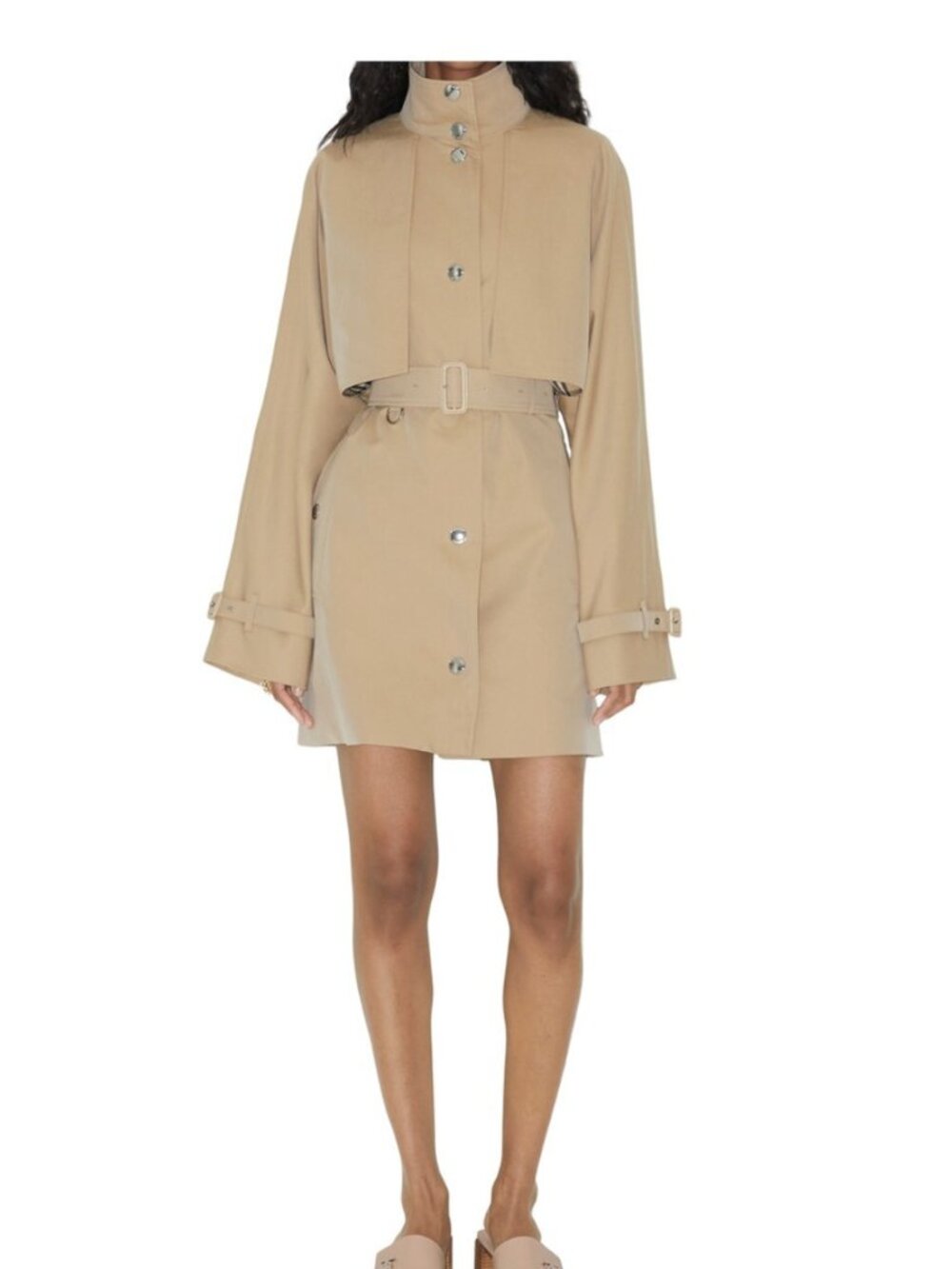 Excellent Burberry short lightweight gabardine trench coat in honey